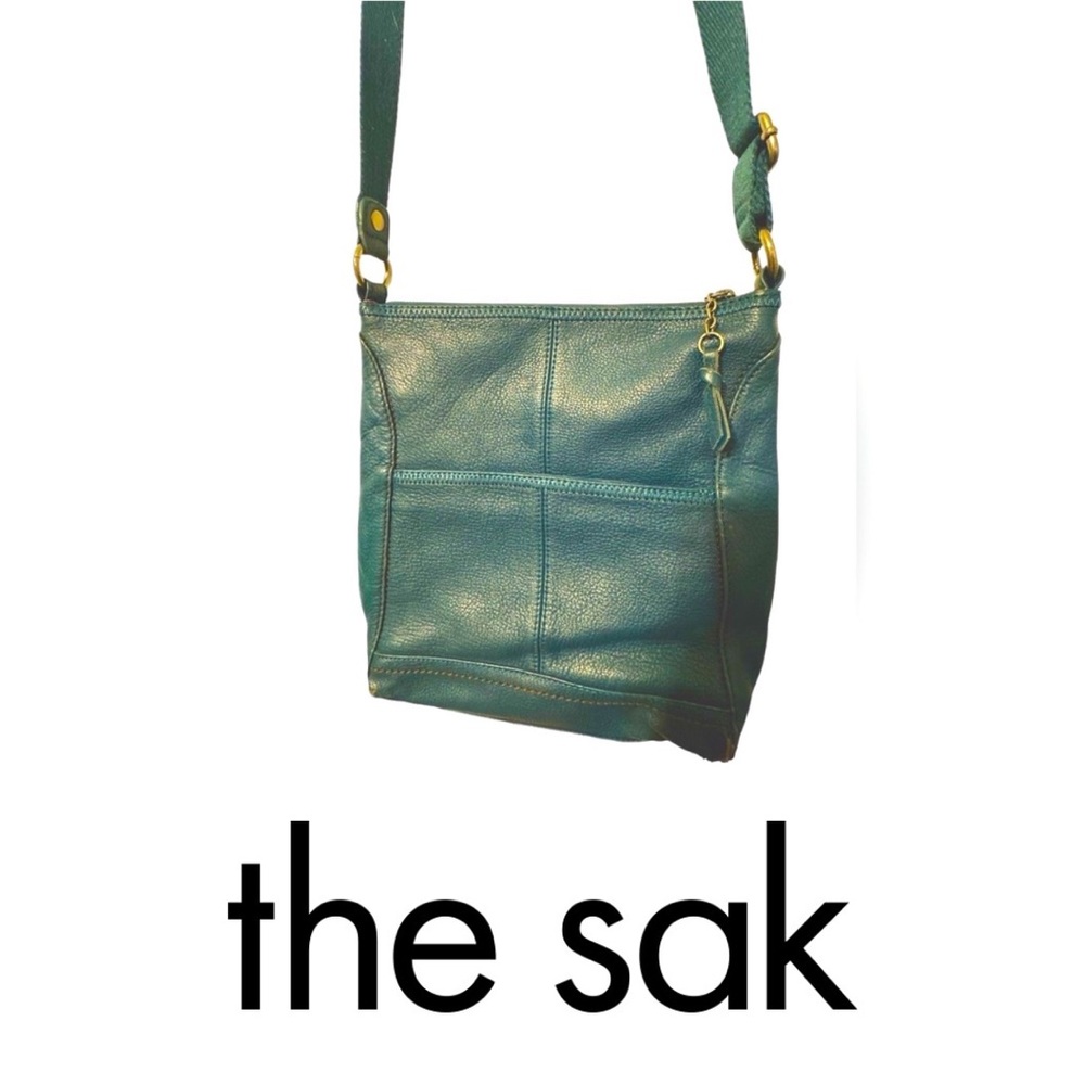 🛑SOLD🛑 The Sak Iris Teal Pebbled Leather Crossbody Bag Purse - Picture 1 of 9